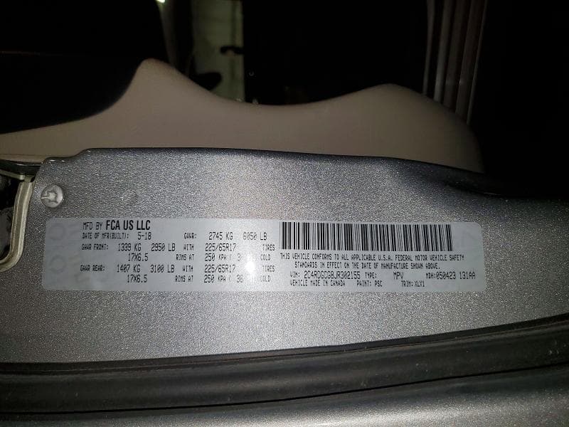 2018 DODGE GRAND CARAVAN SXT 13
