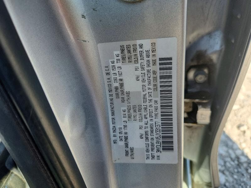 2018 TOYOTA YARIS IA BASE BASE 12