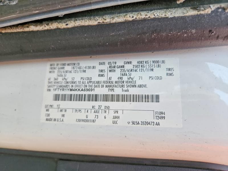 2019 FORD TRANSIT T-250 13