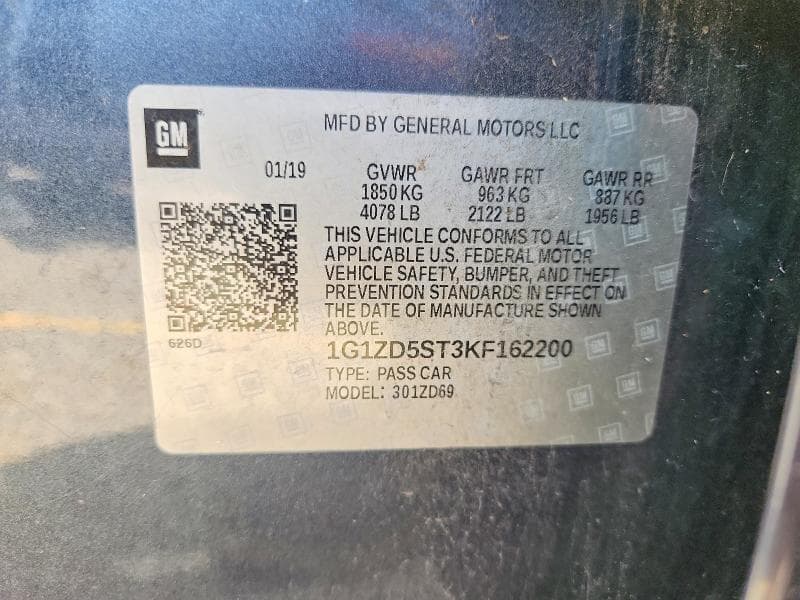 2019 CHEVROLET MALIBU LT 12