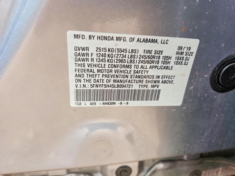 2020 HONDA PILOT EXL 14