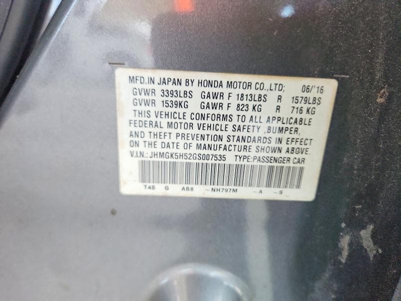 2016 HONDA FIT LX LX 12