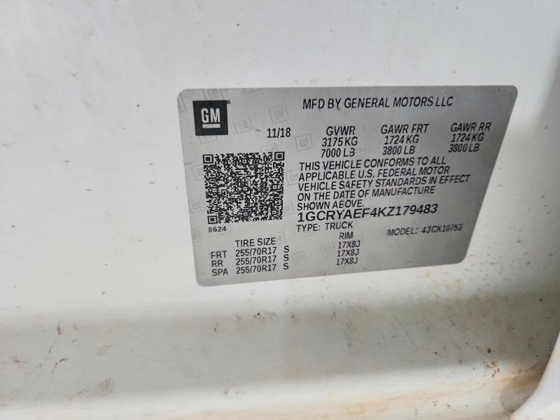 2019 CHEVROLET SILVERADO K1500 12