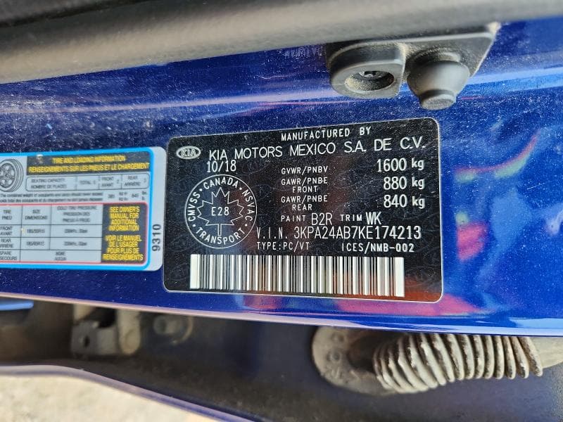 2019 KIA RIO S 12