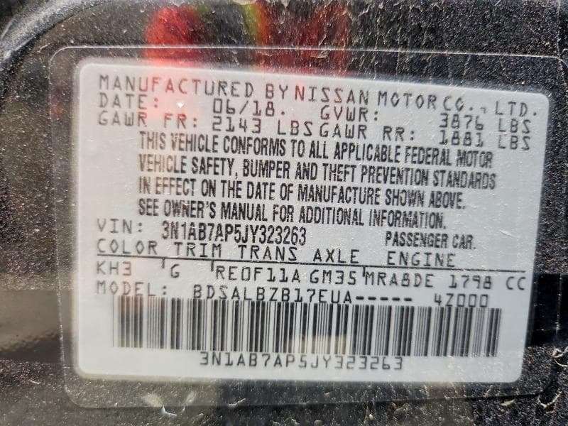 2018 NISSAN SENTRA S S 12