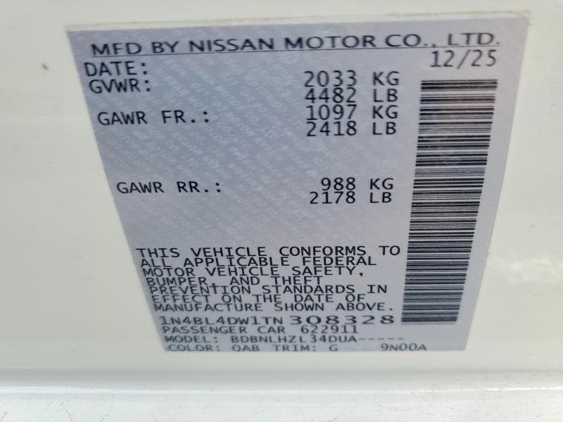 2026 NISSAN ALTIMA SV 13