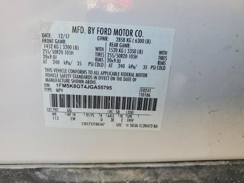 2018 FORD EXPLORER SPORT SPORT 13