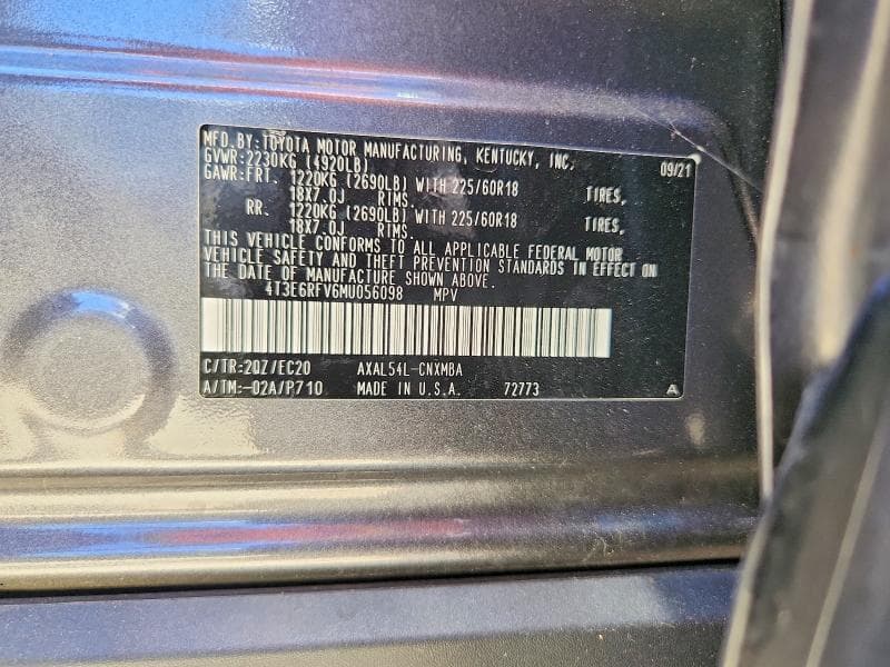 2021 TOYOTA RAV4 XSE 14
