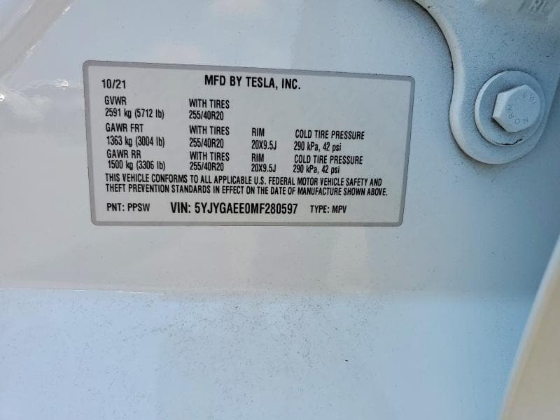 2021 TESLA MODEL Y 13
