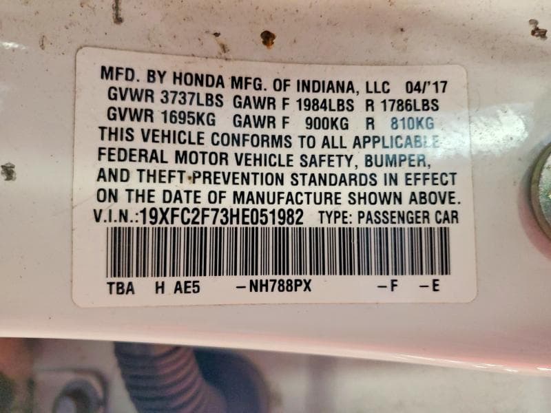 2017 HONDA CIVIC EX EX 12
