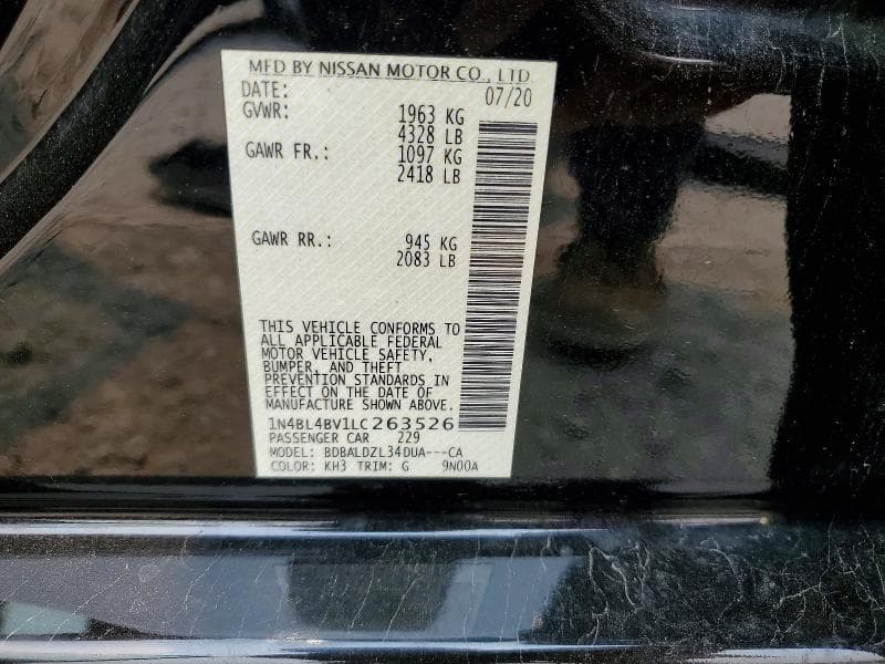 2020 NISSAN ALTIMA S 12