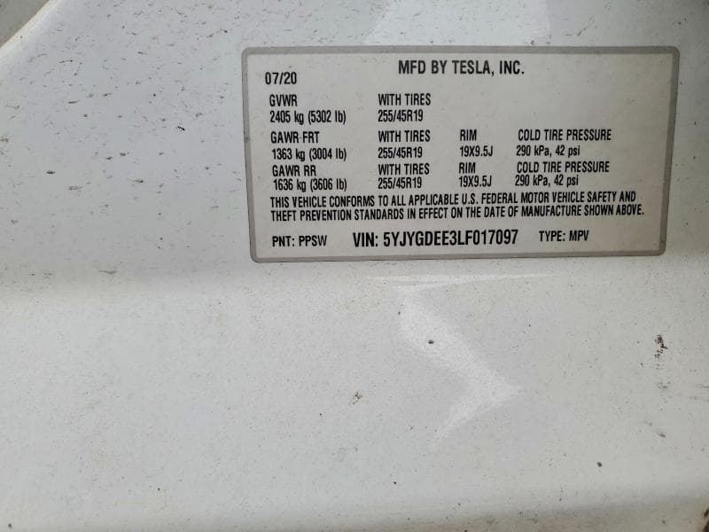 2020 TESLA MODEL Y 13