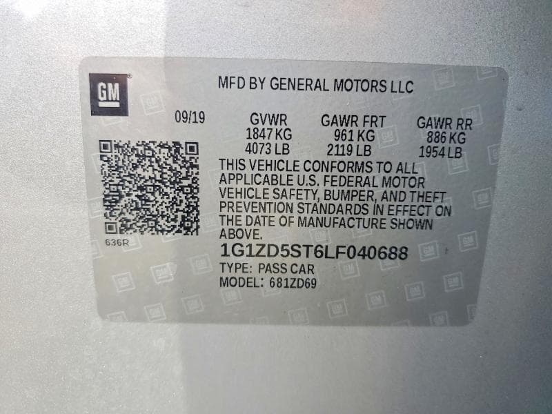 2020 CHEVROLET MALIBU LT 12