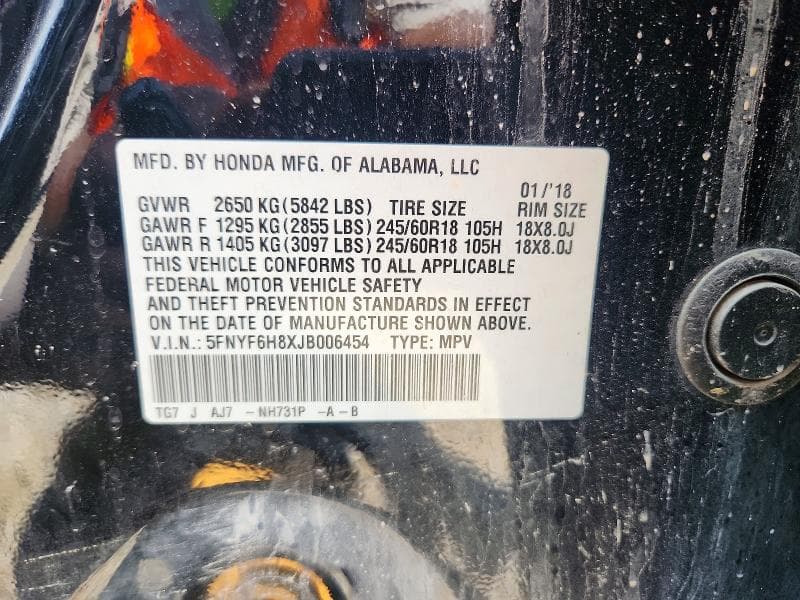 2018 HONDA PILOT EXL 13