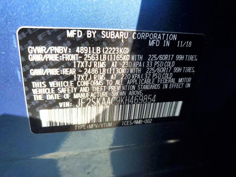 2019 SUBARU FORESTER 13