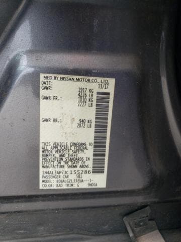 2018 NISSAN ALTIMA 2.5 12