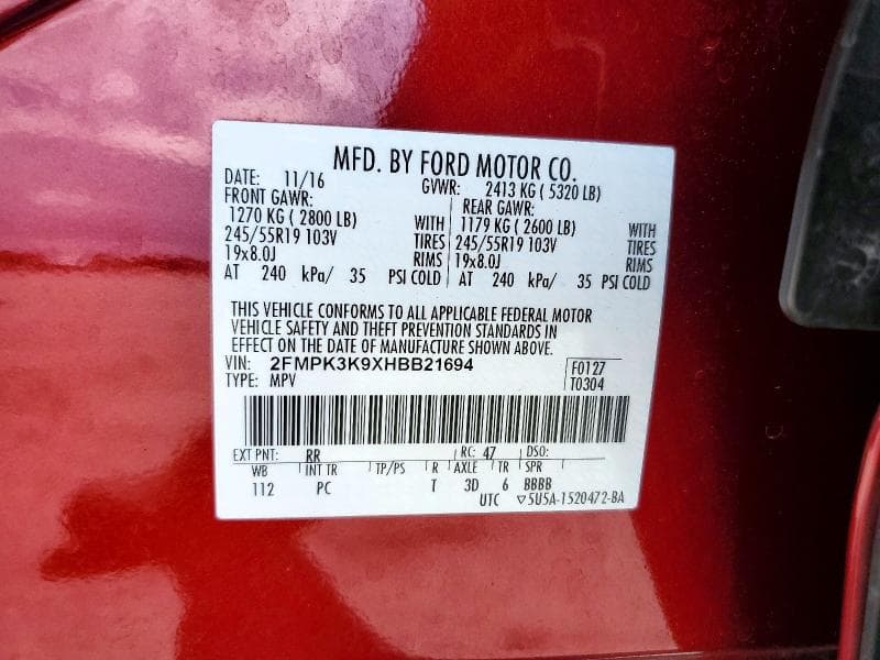 2017 FORD EDGE TITANIUM 13