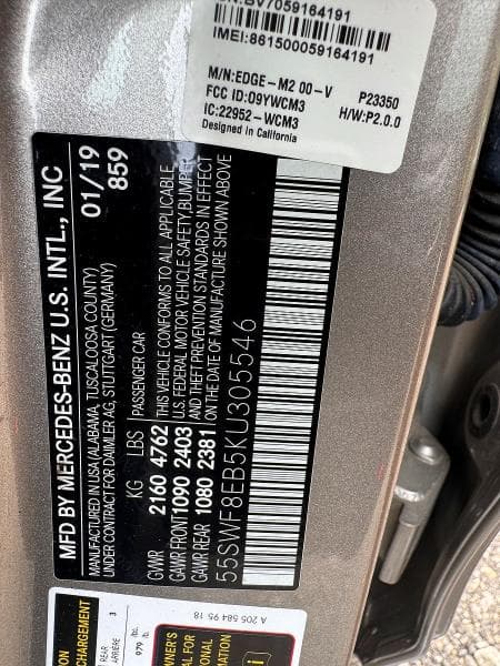 2019 MERCEDES-BENZ C 300 4MATIC 300 4MATIC 10