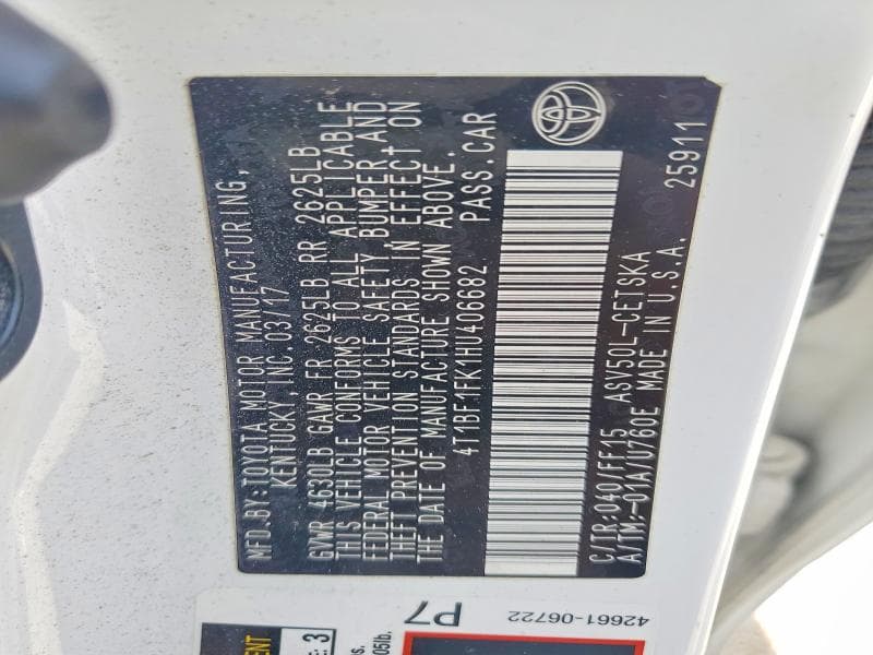 2017 TOYOTA CAMRY SE SE 12