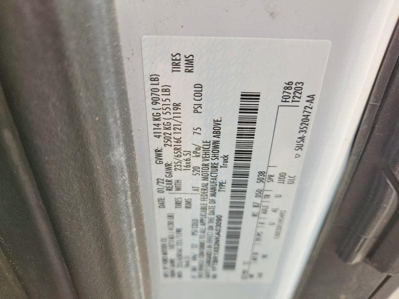 2022 FORD TRANSIT 250 DELIVERY VAN 14