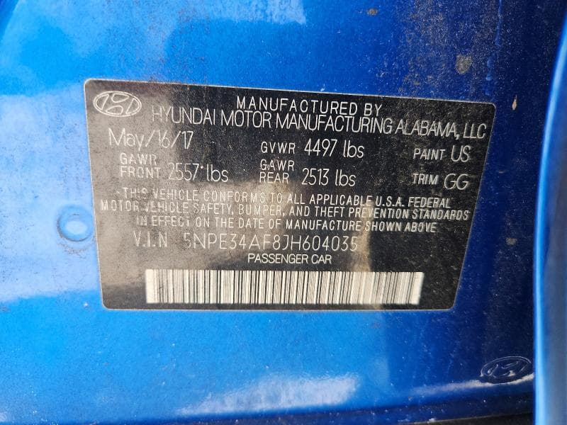 2018 HYUNDAI SONATA SEL SEL 12