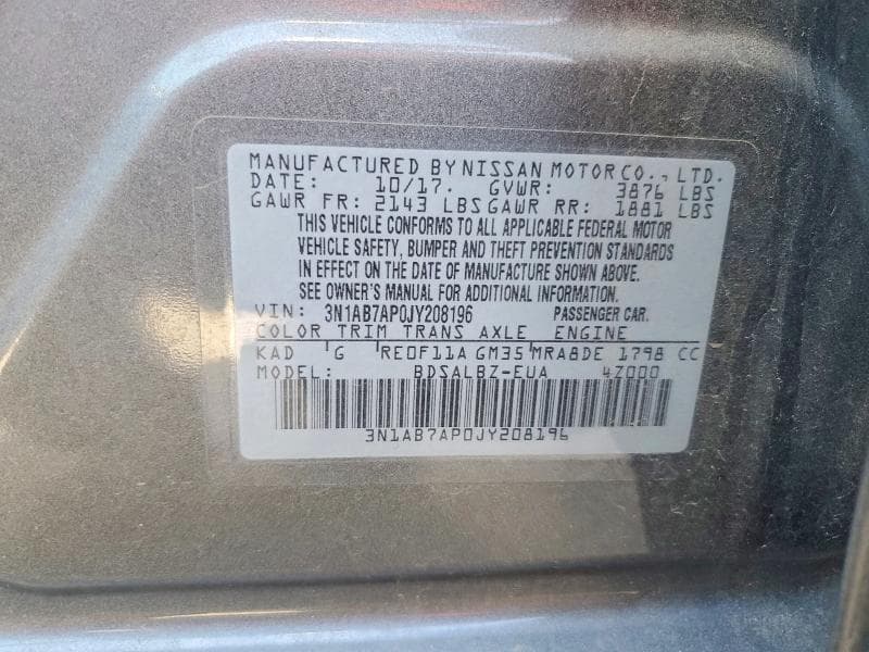 2018 NISSAN SENTRA S 13