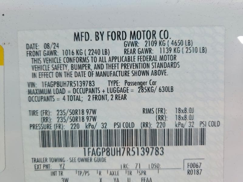 2024 FORD MUSTANG 12