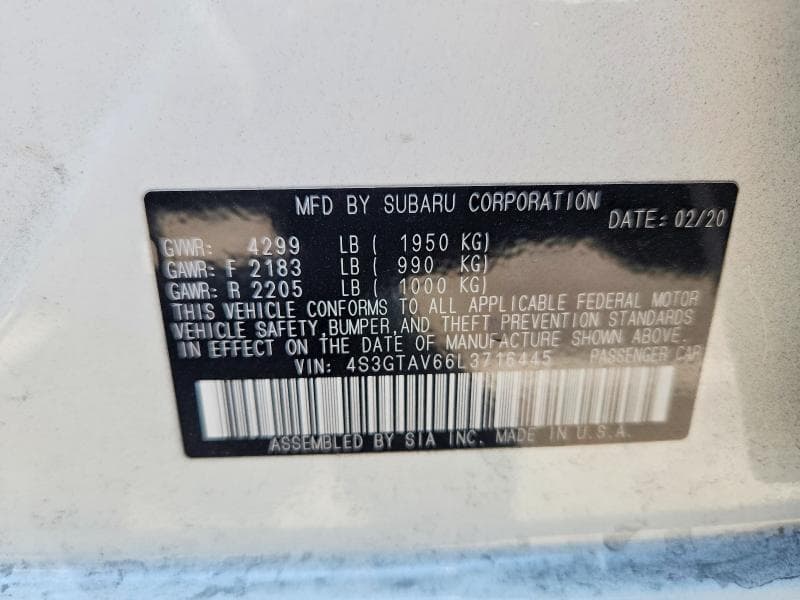 2020 SUBARU IMPREZA PREMIUM 12