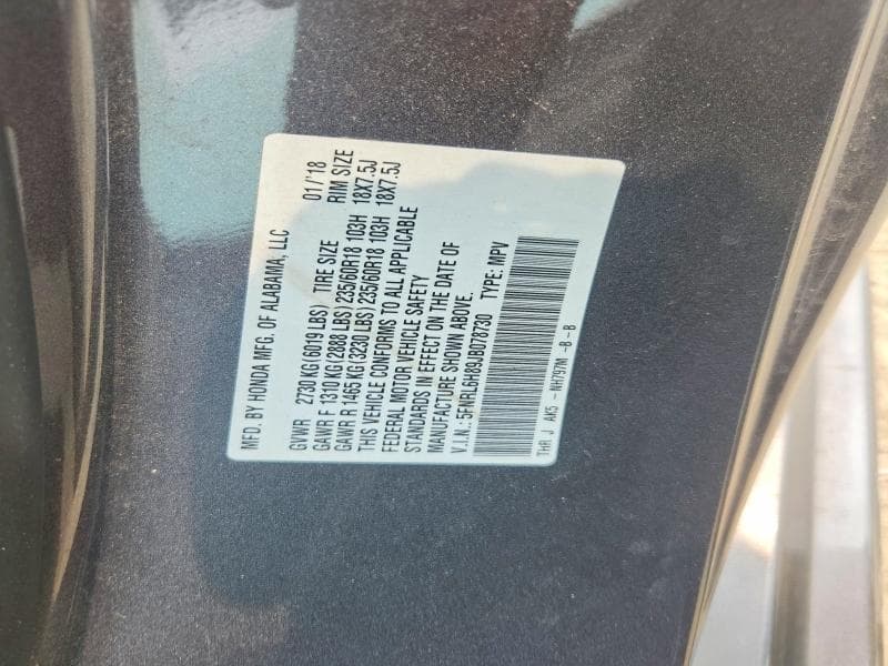 2018 HONDA ODYSSEY TOURING 13