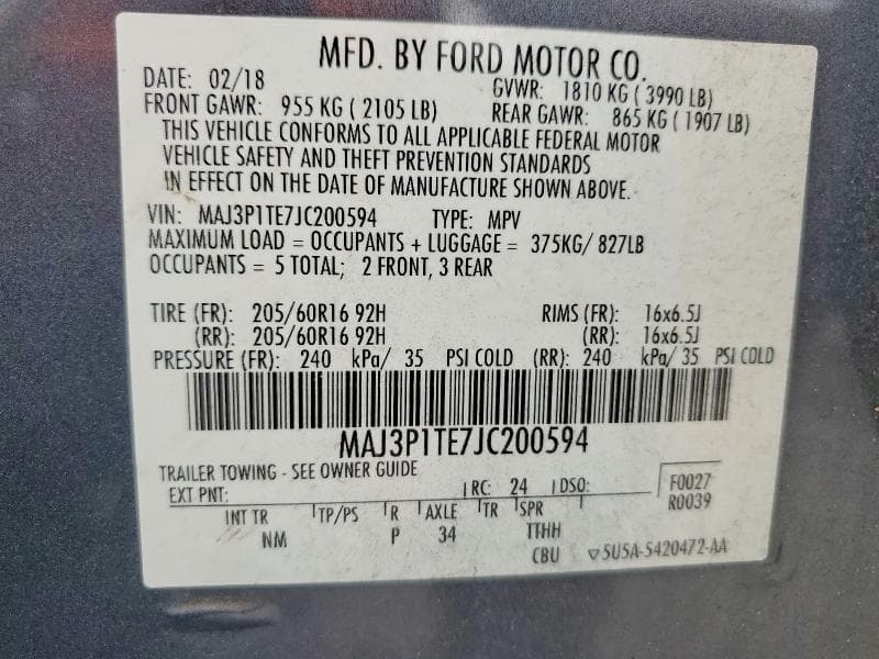 2018 FORD ECOSPORT SE 14