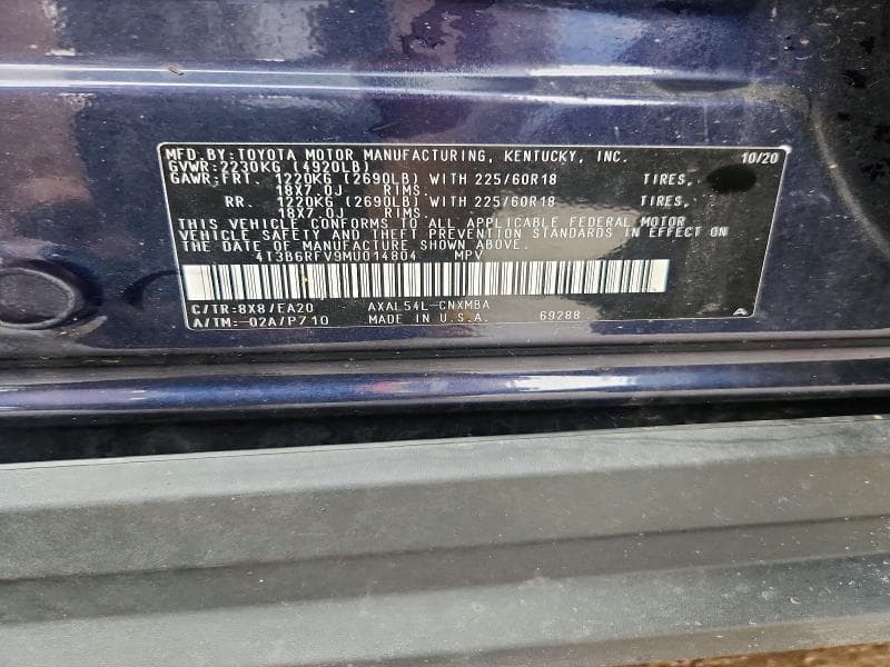 2021 TOYOTA RAV4 HYBRID XLE PREMIUM 14