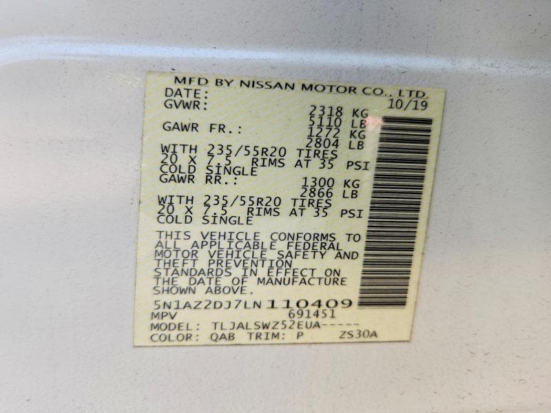 2020 NISSAN MURANO PLATINUM 13