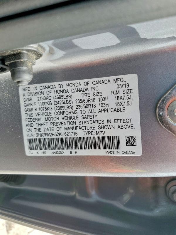 2019 HONDA CR-V EX 14