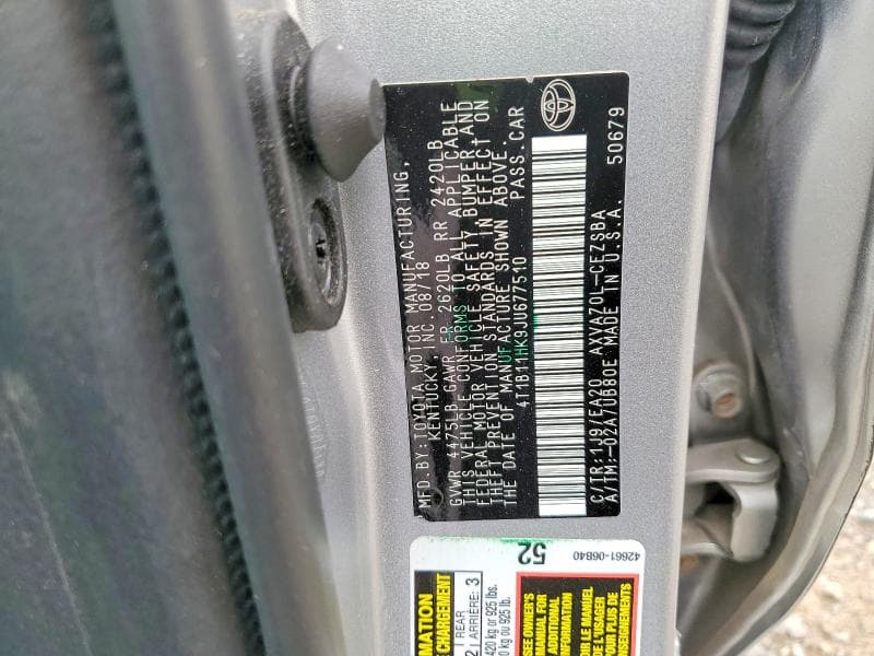 2018 TOYOTA CAMRY SE SE 12
