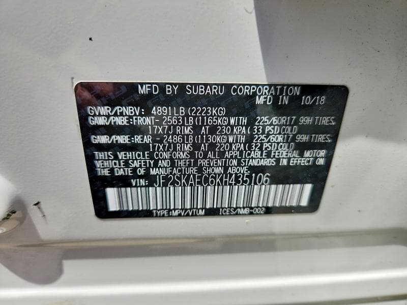 2019 SUBARU FORESTER PREMIUM 14