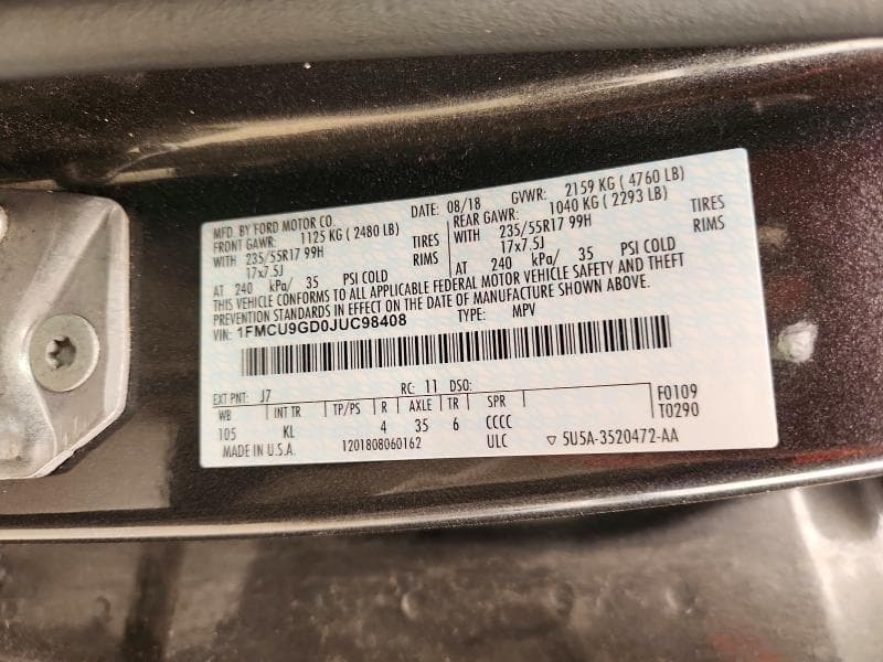 2018 FORD ESCAPE SE SE 13