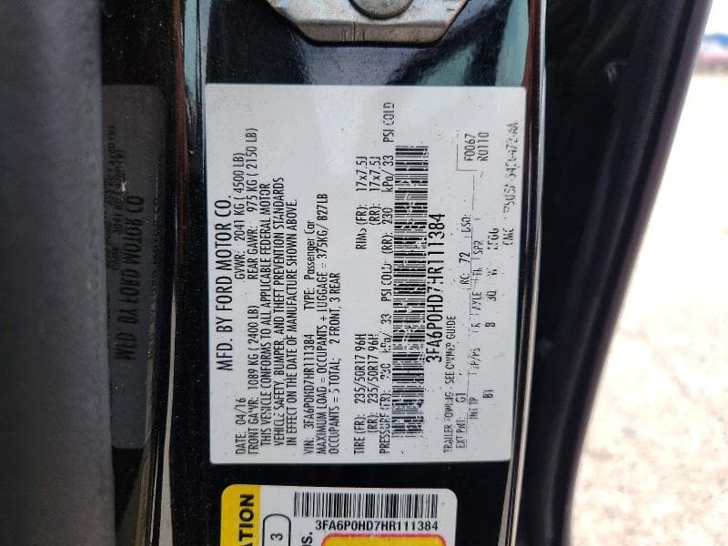 2017 FORD FUSION SE SE 12