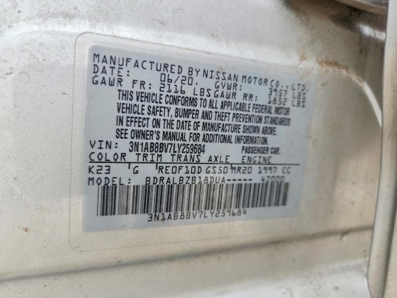 2020 NISSAN SENTRA S S 14