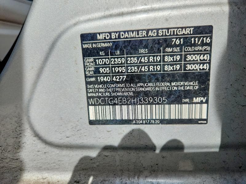 2017 MERCEDES-BENZ GLA 250 250 12