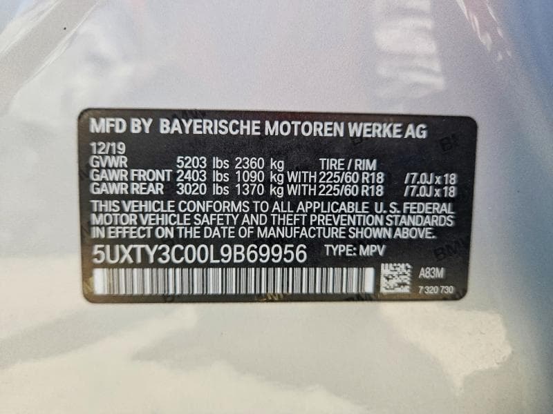 2020 BMW X3 SDRIVE30I 12