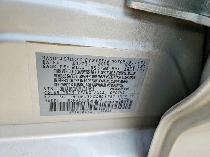 2021 NISSAN SENTRA SV 12