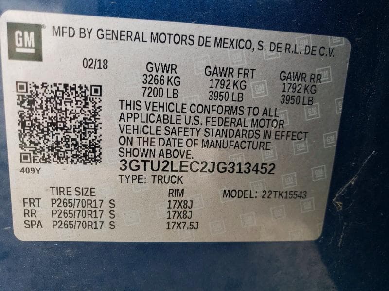 2018 GMC SIERRA K1500 12