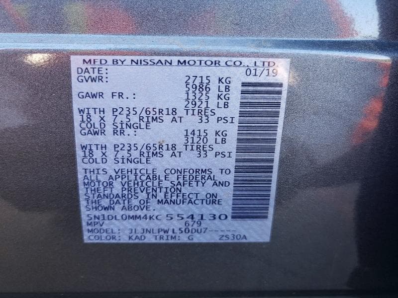 2019 INFINITI QX60 PURE 13