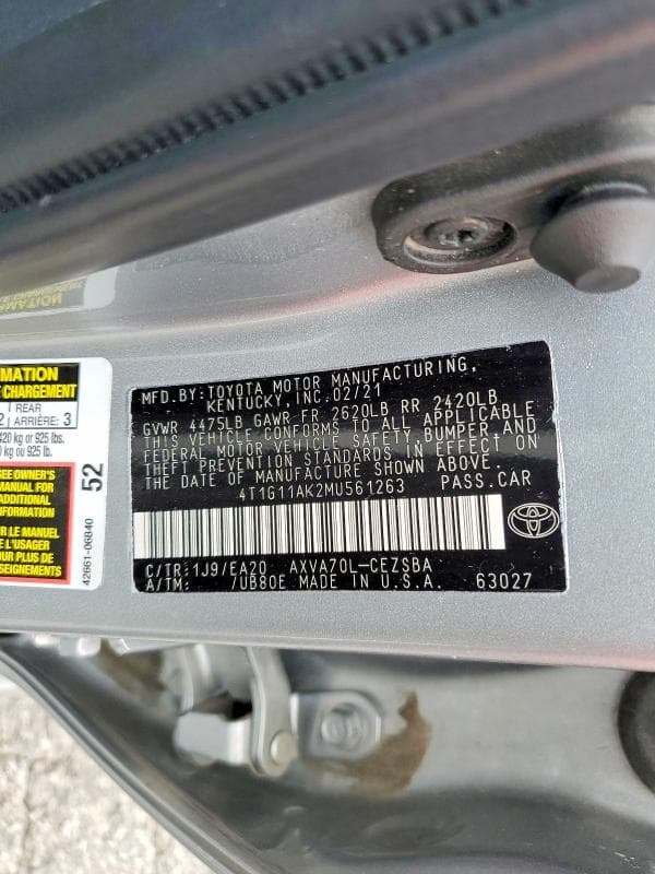 2021 TOYOTA CAMRY SE SE 12
