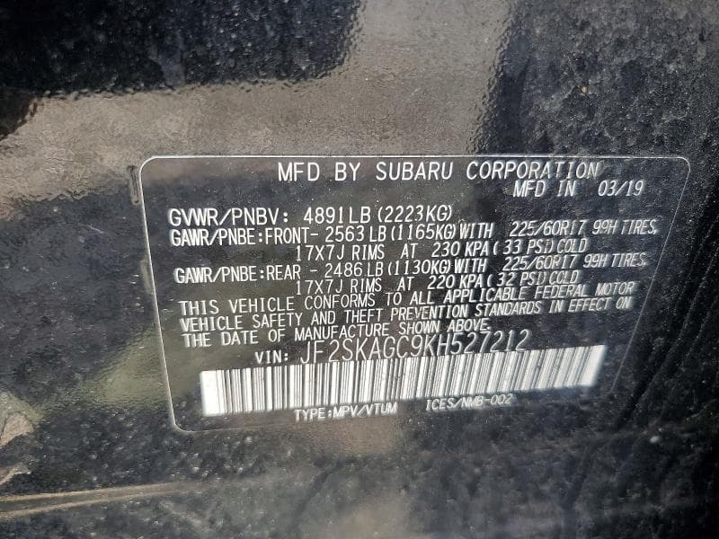 2019 SUBARU FORESTER PREMIUM 13