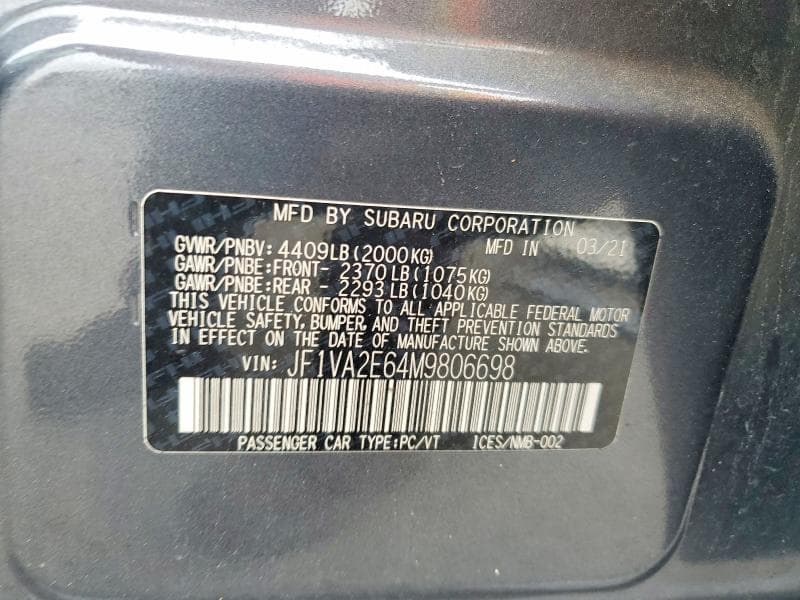 2021 SUBARU WRX STI 13