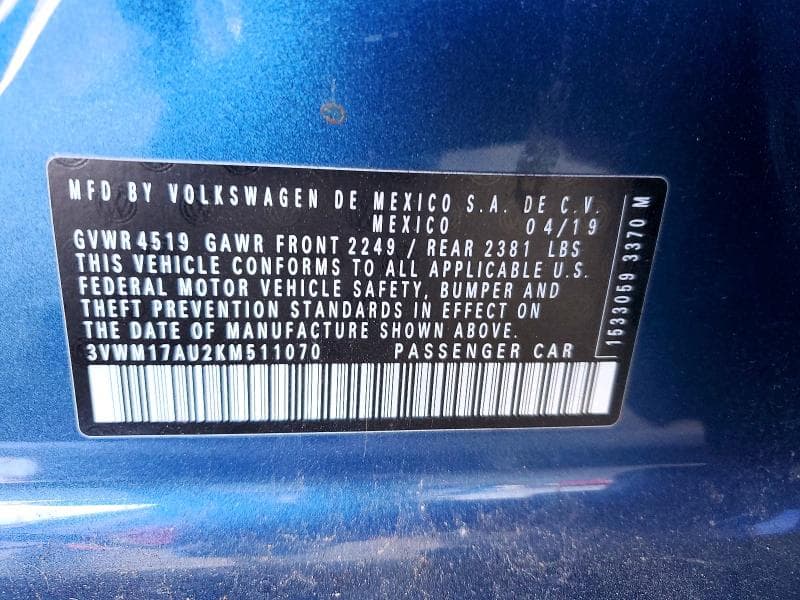 2019 VOLKSWAGEN GOLF ALLTRACK S 12
