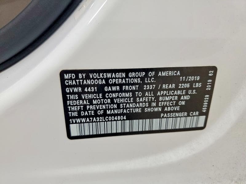 2020 VOLKSWAGEN PASSAT SE 12