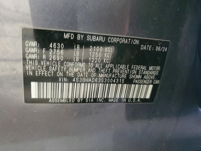 2025 SUBARU LEGACY PREMIUM 12