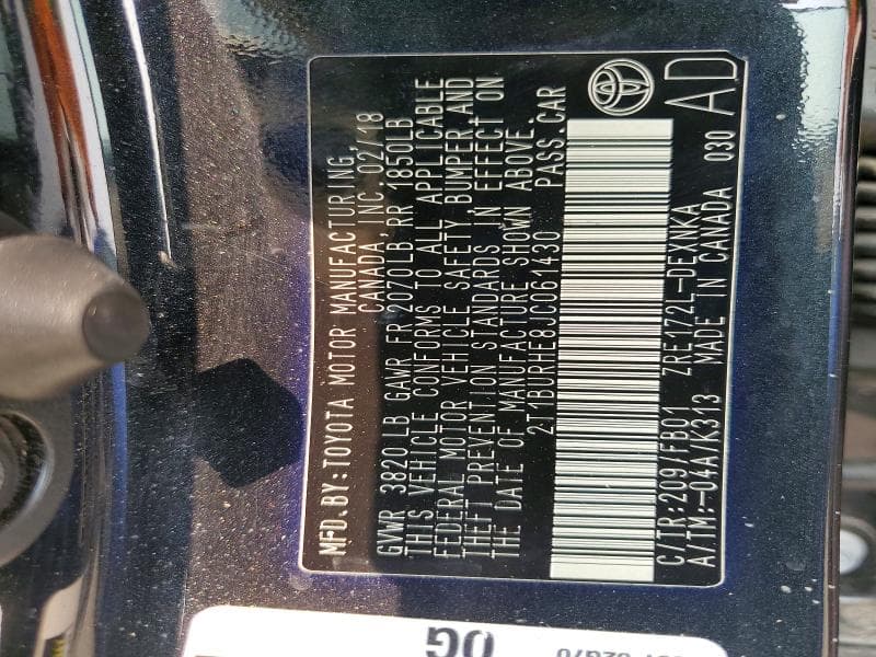 2018 TOYOTA COROLLA LE 13